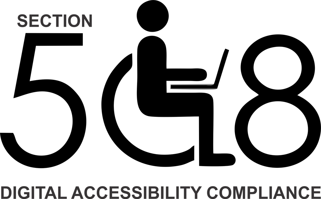 Image of a person in a wheelchair icon within the 508 for Section 508 digital accessibility compliance